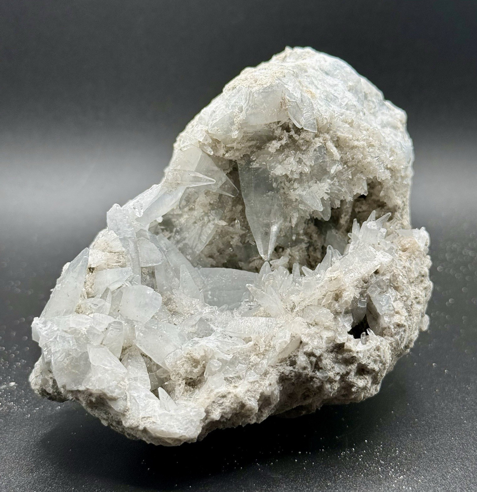 Ultra-light Blue Celestine Geode Crystal – Rare – Display Specimen
