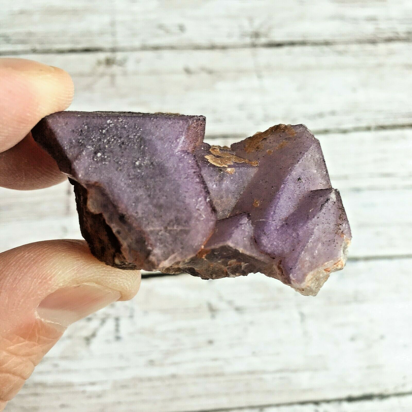 Deep Purple Fluorite Crystal Cluster: 1.95″ Long; 2.0 oz (58 g); Mineral Rough