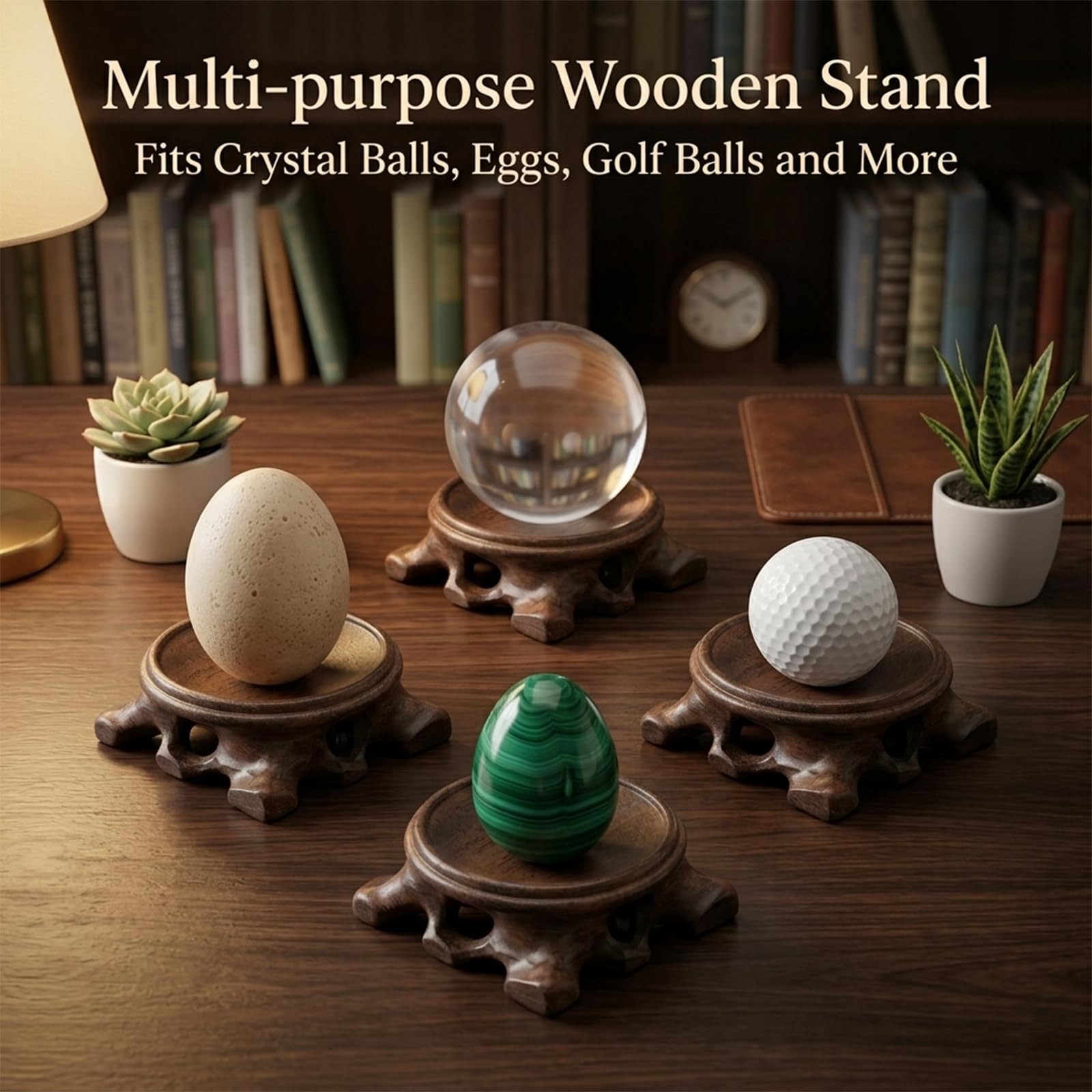 4 PCS Wooden Stand For Crystal Sphere Quartz Ball Orb Decorative Holder