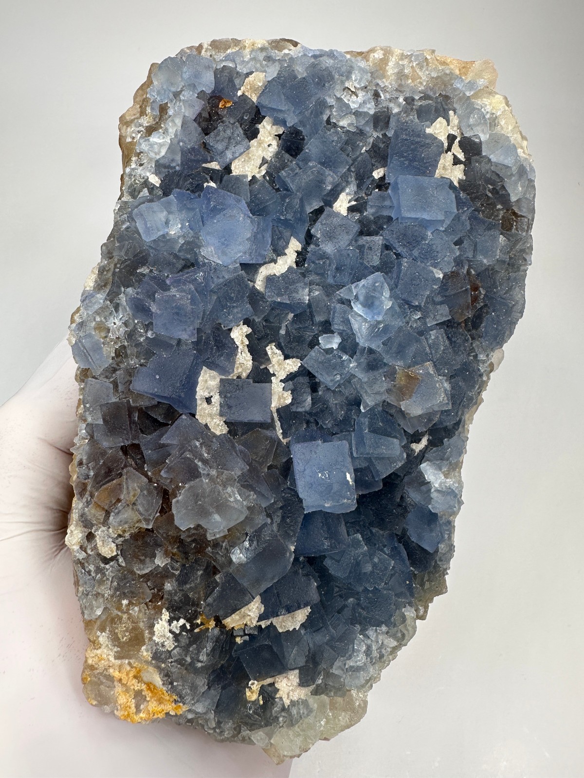 LARGE GEMMY Blue Fluorite & Quartz Crystal Specimen__Bingham , New Mexico