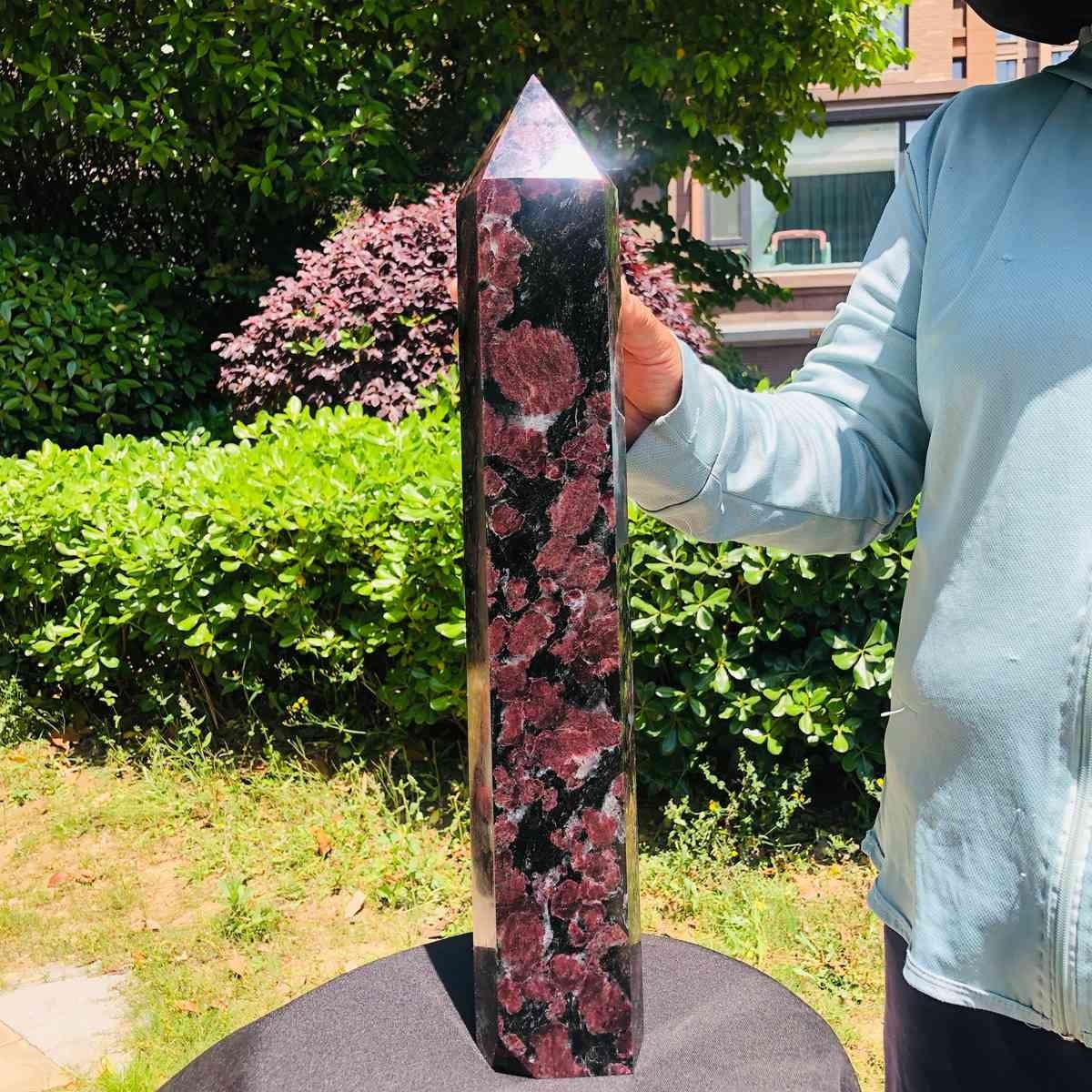 16LB Natural Garnet Fireworks Obelisk Quartz Tower Crystal Wand Point Healing