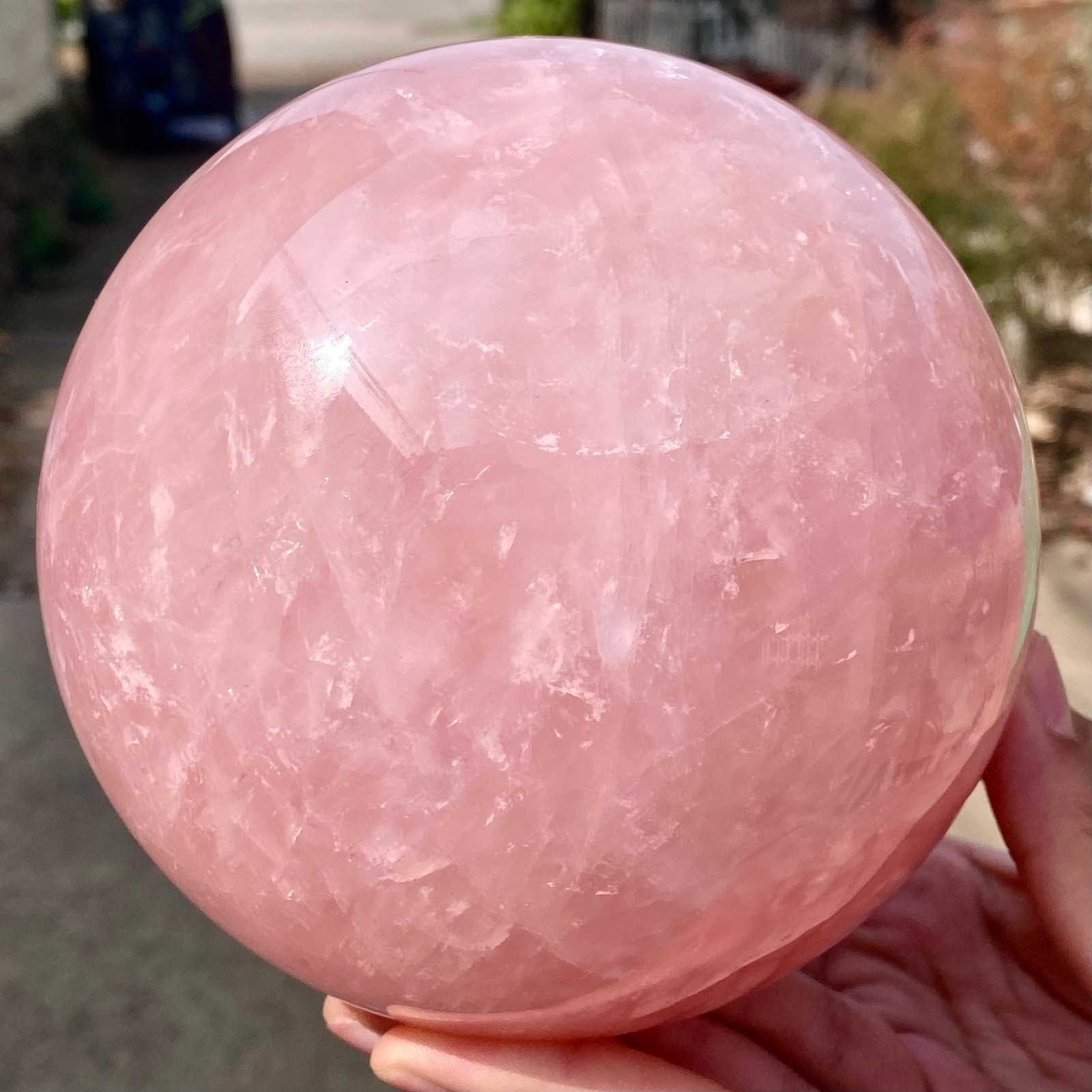 6.68LB Natural Crystal Pink Rose Chakra Quartz Sphere healing ball Specimen