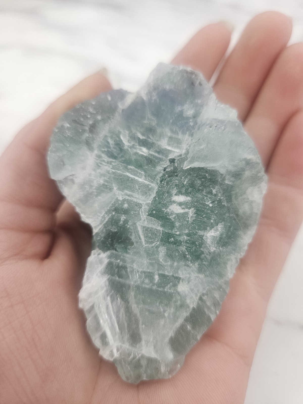 Natural Fluorite Specimen – Raw Geometric Crystal Chunk for Meditation & Decor