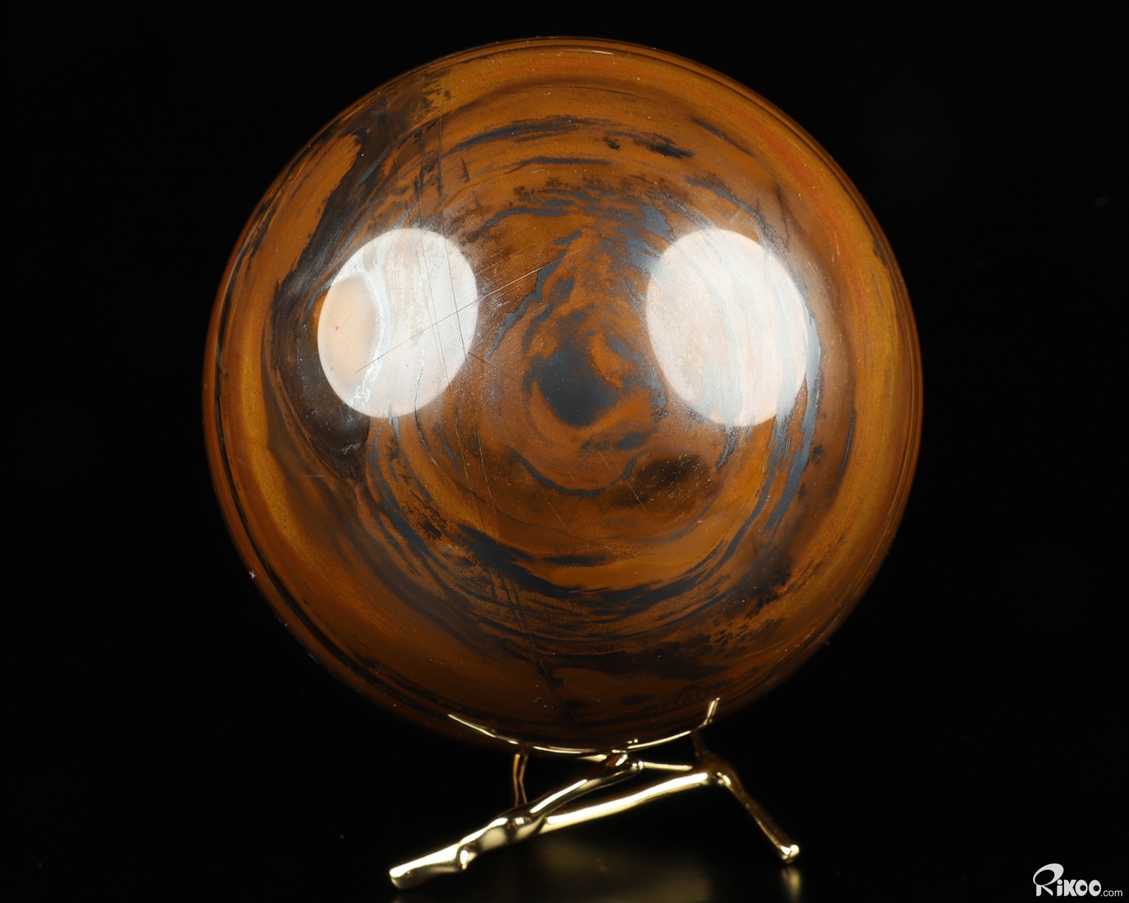 5.4″ Tiger Iron Eye Hand Carved Crystal Ball/Sphere, Crystal Healing