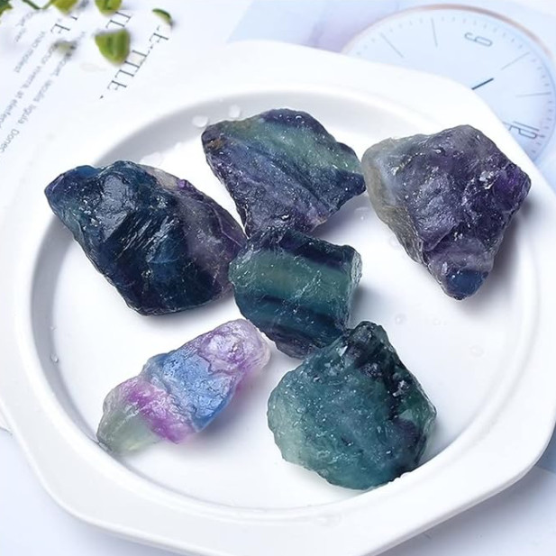 Natural Rainbow Fluorite Raw Crystal Rough Mineral Stone Energy Stone Home Decor