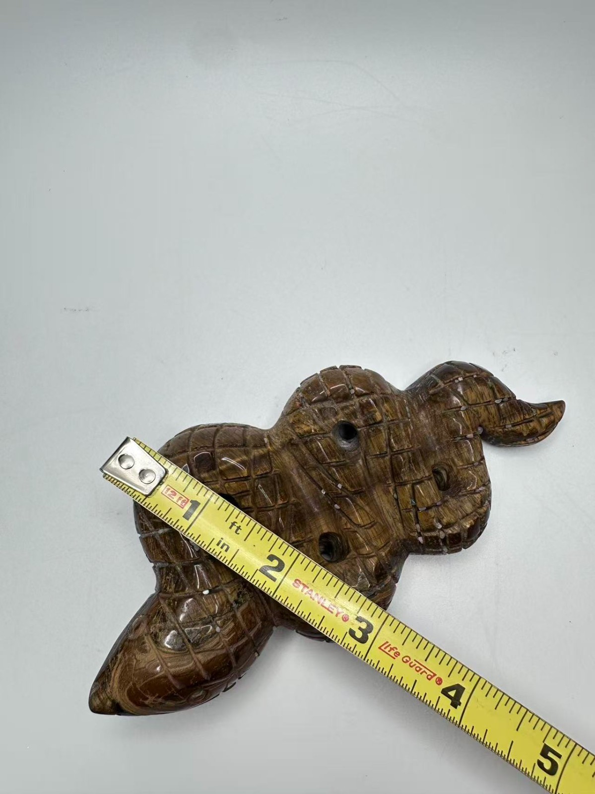 Natural Tiger’s Eye Snake Figurine 6″x2.75″ – Polished Crystal Carving 11.8 oz