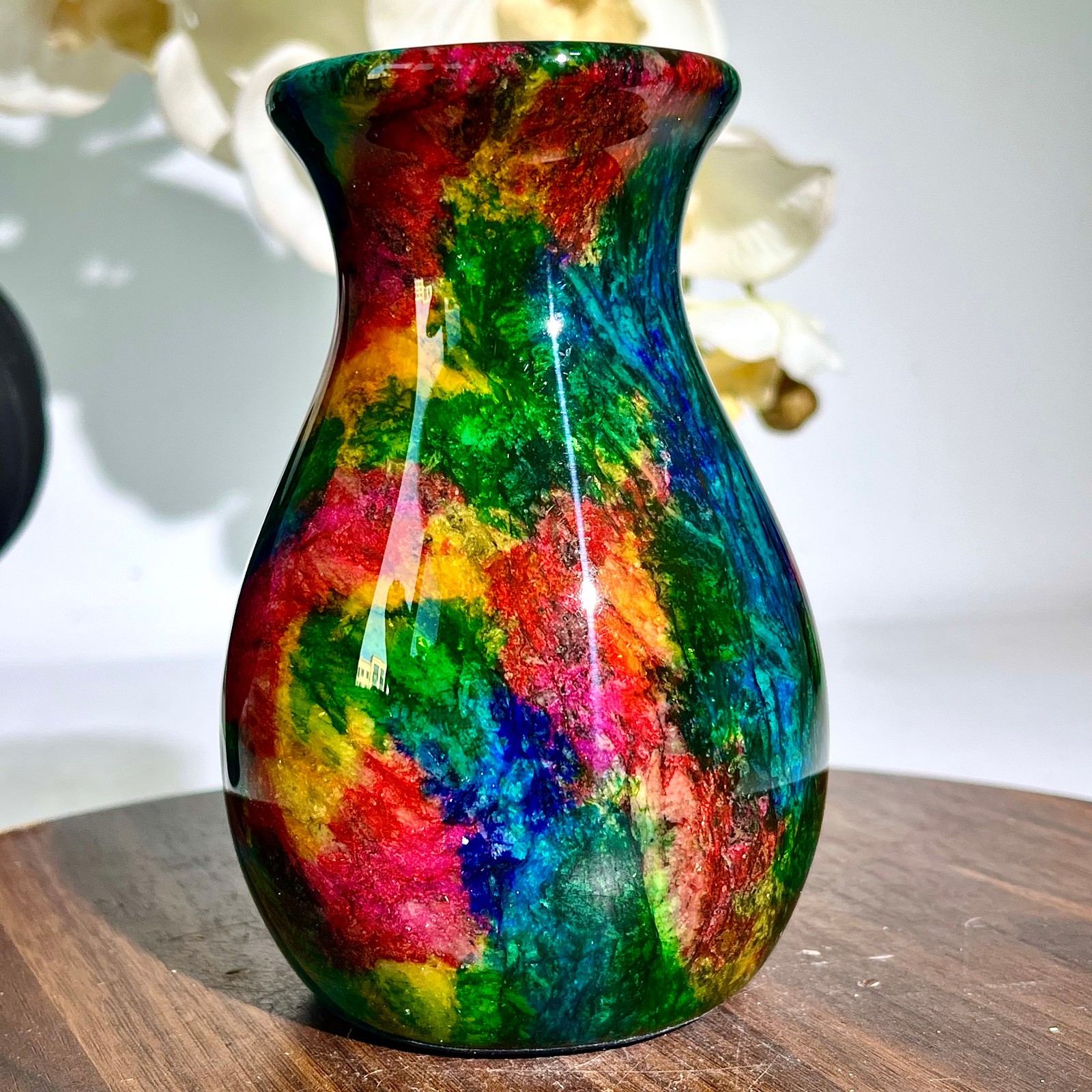 485G Natural “Seven Colors Jade” vase specimen -Taiwan China