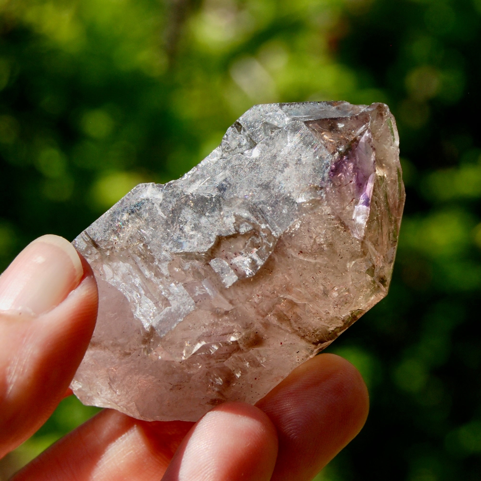 2.6in 90g Smoky Amethyst Quartz Crystal Elestial, Zimbabwe aa1