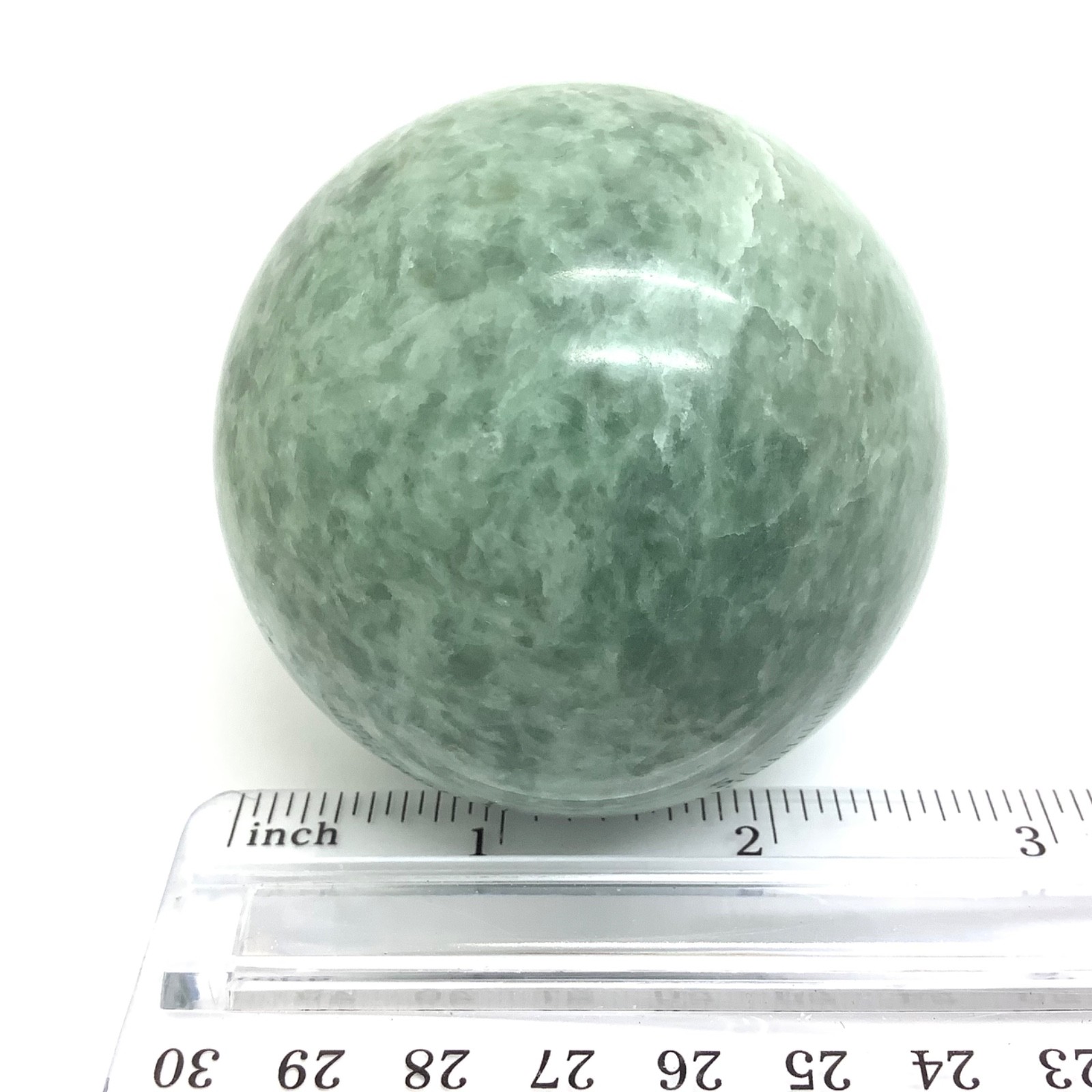 Siberian Jade Sphere 64mm Green Jadeite Jade Stone Ball Polar Urals Siberia 464g