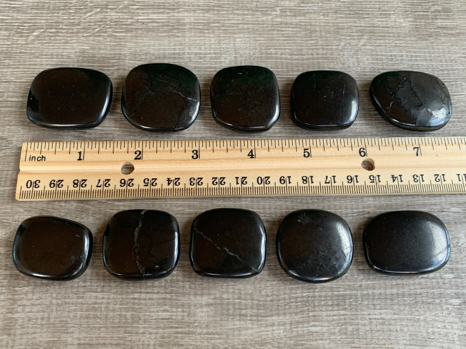 Shungite Smooth Stones, 1.25″-1.75″ Polished Shungite Palm Stones, Wholesale Lot