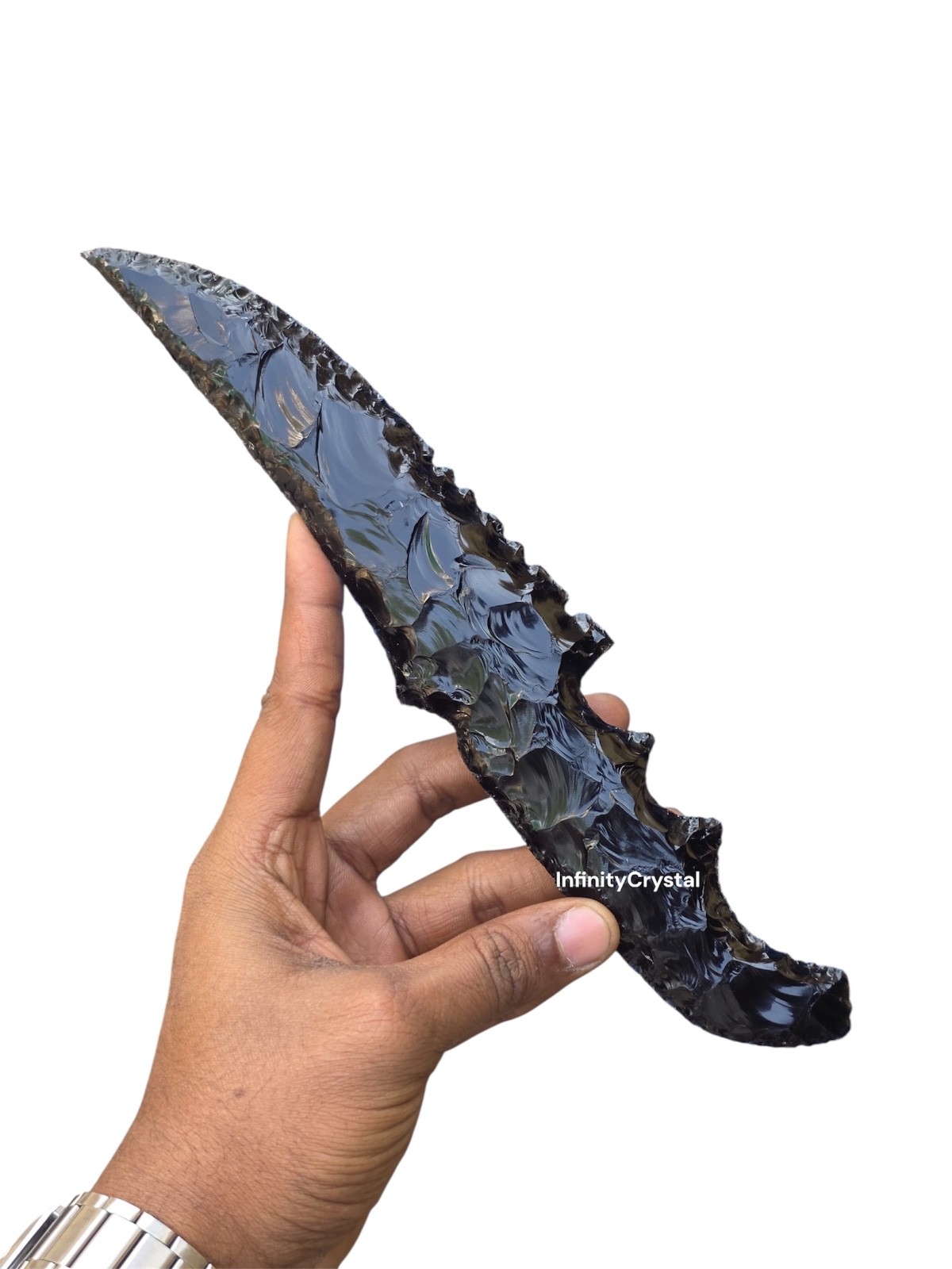 11” Obsidian Ritual Knife Handmade Volcanic Glass Blade Ceremonial Athame Dagger