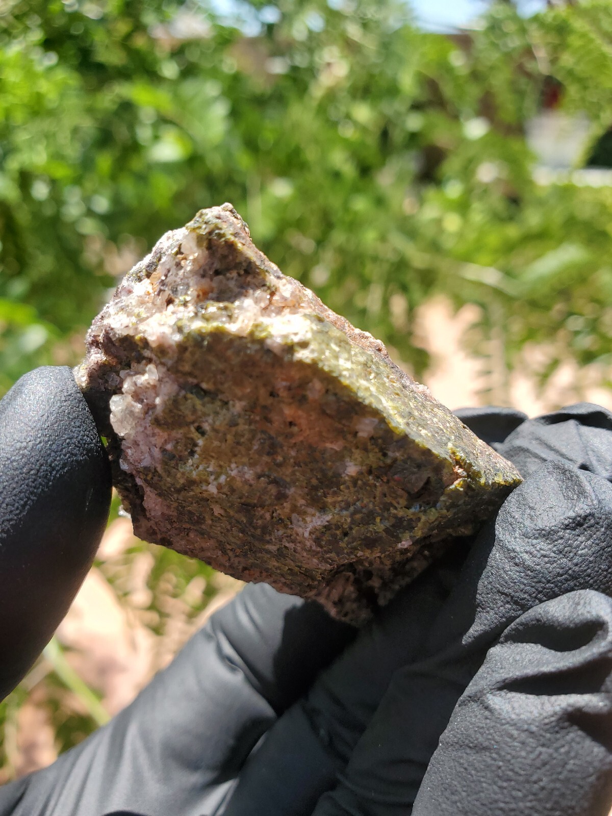 46g Natural Epidote, Super Sparkly Green Epidote with Quartz Specimen B88