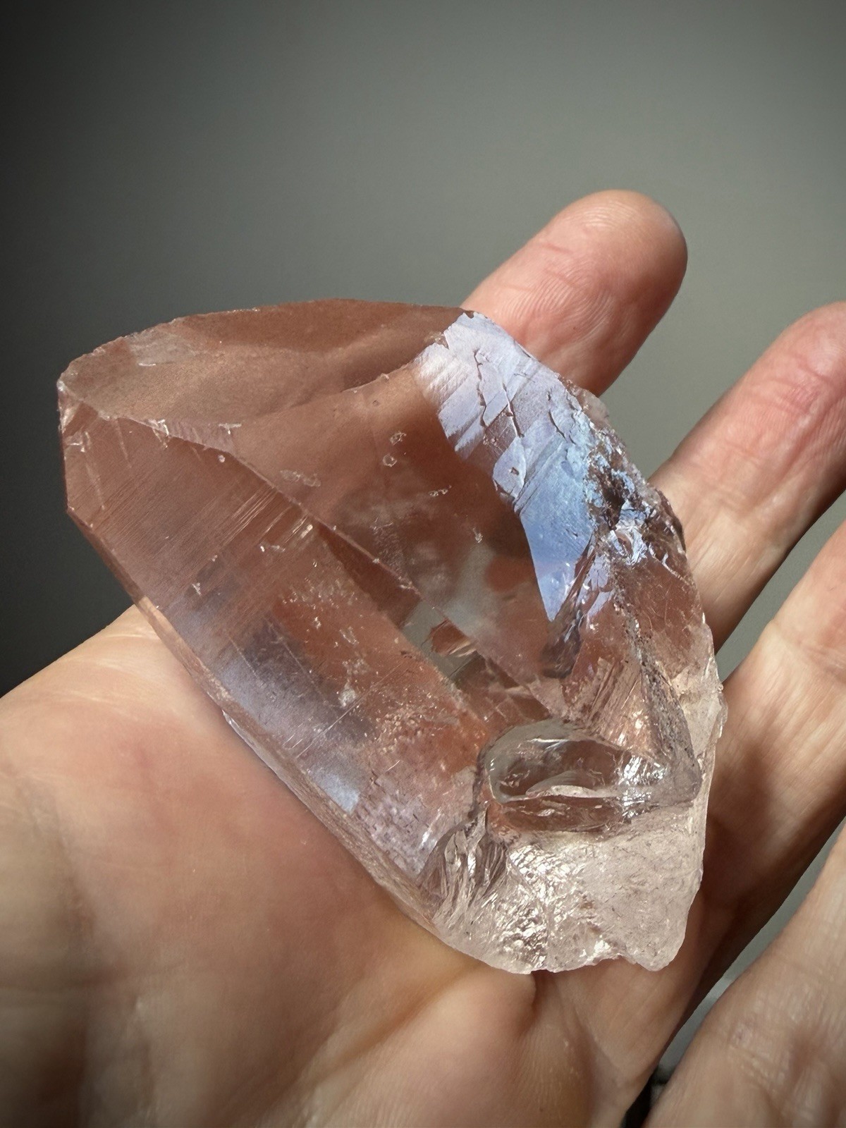 Strawberry Quartz Crystal Lemurian Quartz Window Quartz Natural Lemurian Brazil