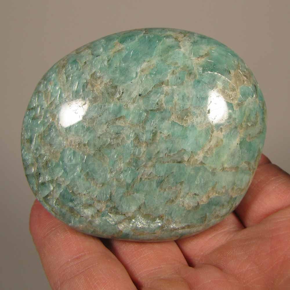 2.7″ AMAZONITE Gemstone Polished Palm Stone – Madagascar