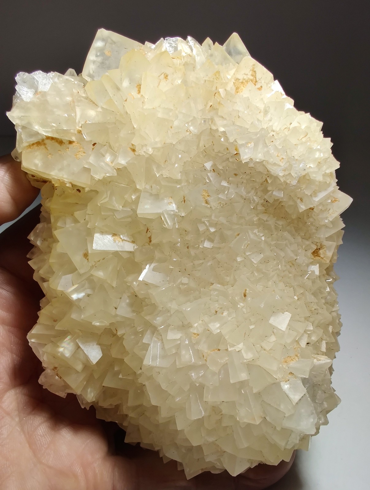 Calcite crystals, large, fluorescent. Central Java, Indonesia. 843 grams.