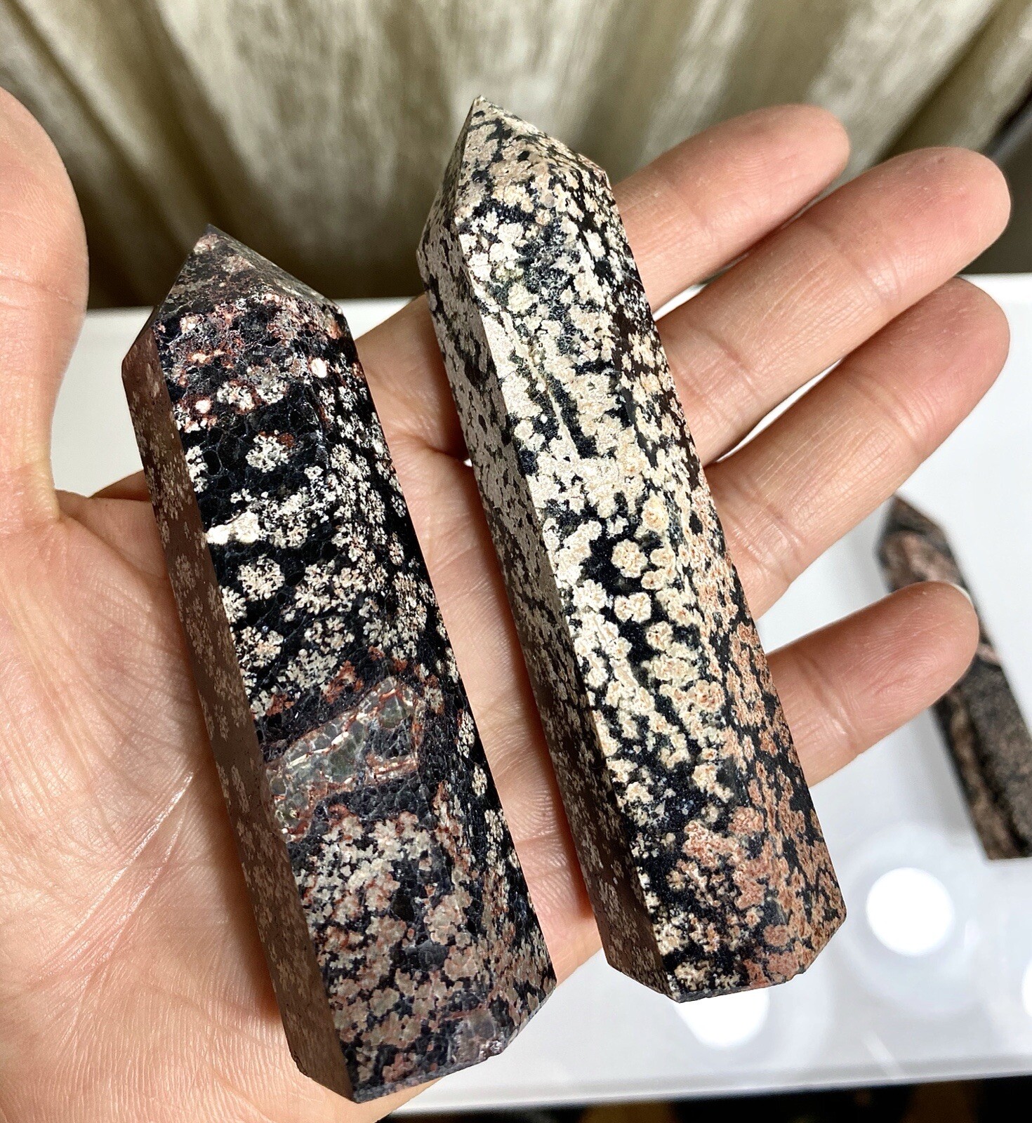 Wholesale Lot 1 Lb Natural Firework Obsidian Obelisk Tower Point Crystal