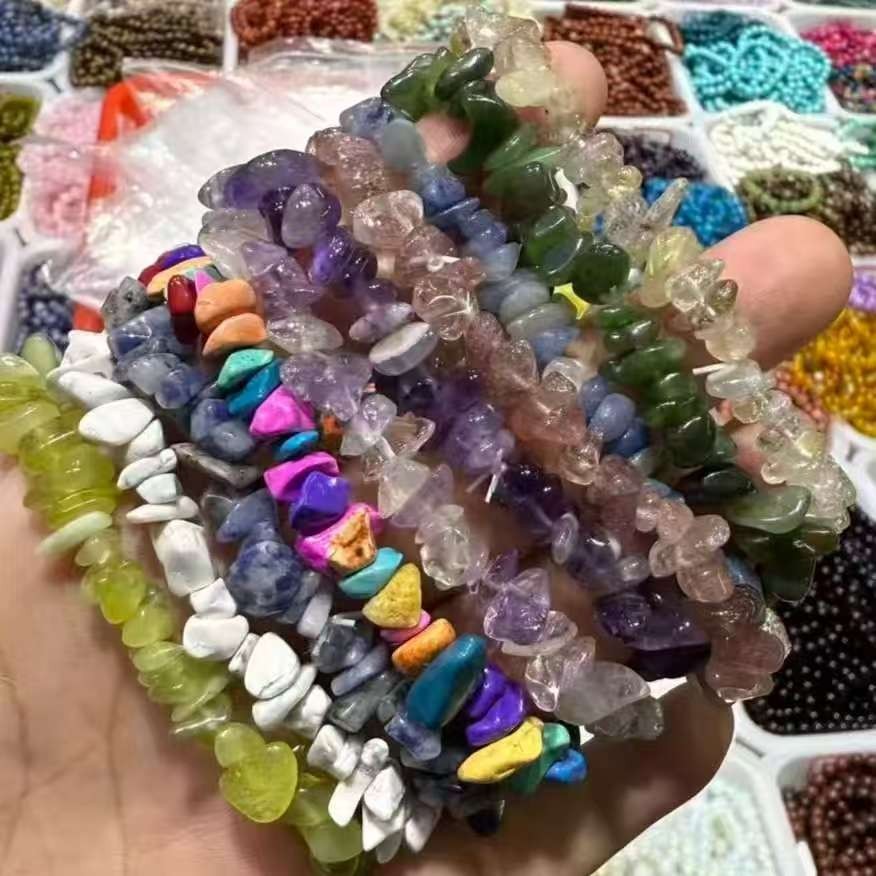 10pcs Reiki treatment Crystal Quartz Natural Stone Bracelet Charm Raw chip