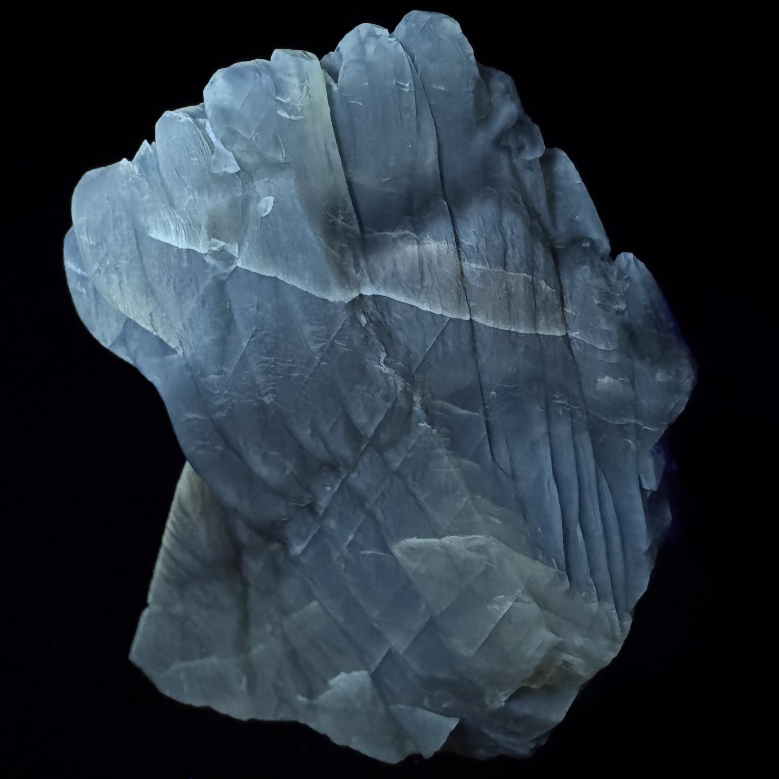 Nice Fluorescent Calcite Xls: Dalen-Kjørholt Mine, Brevik, Telemark, Norway