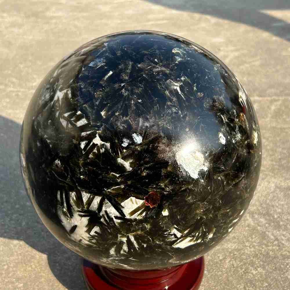 48.4lb Natural green Mica Lepidolite Quartz Sphere Crystal Ball Reiki Gem +stand