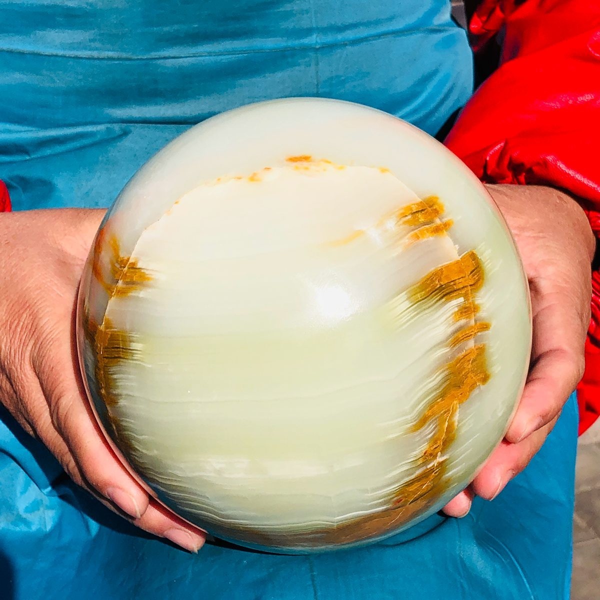 4900g Natural Afghan Jade Chakra Quartz Sphere healing ball Specimen