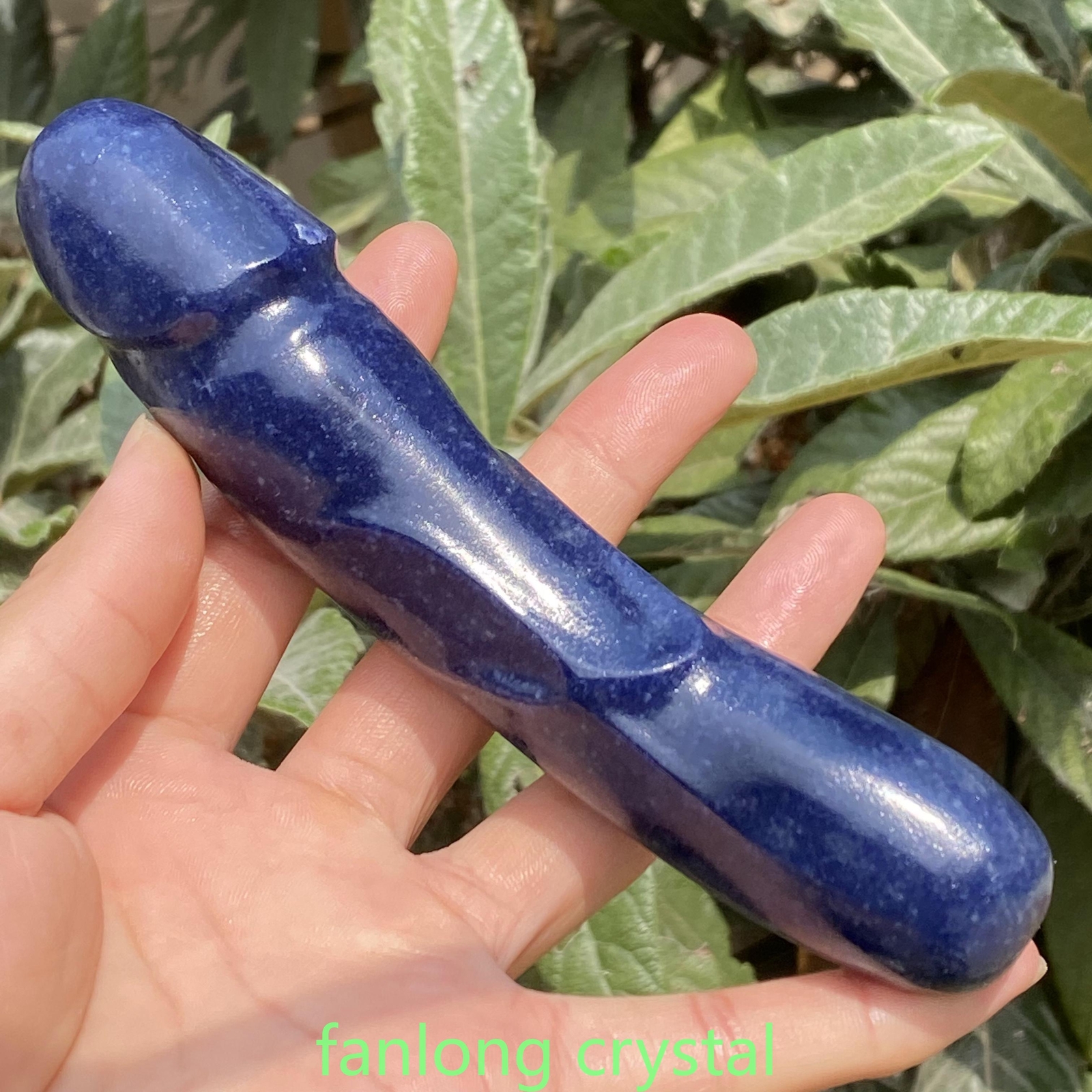 6in Natural blue Aventurine Male Penis Quartz Crystal Skull Massager scrub 1PC
