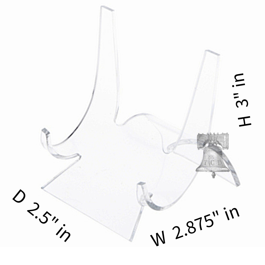 3 Curved Stands Clear Acrylic Display Easel Stand for Rock Fossil Mineral LARGE