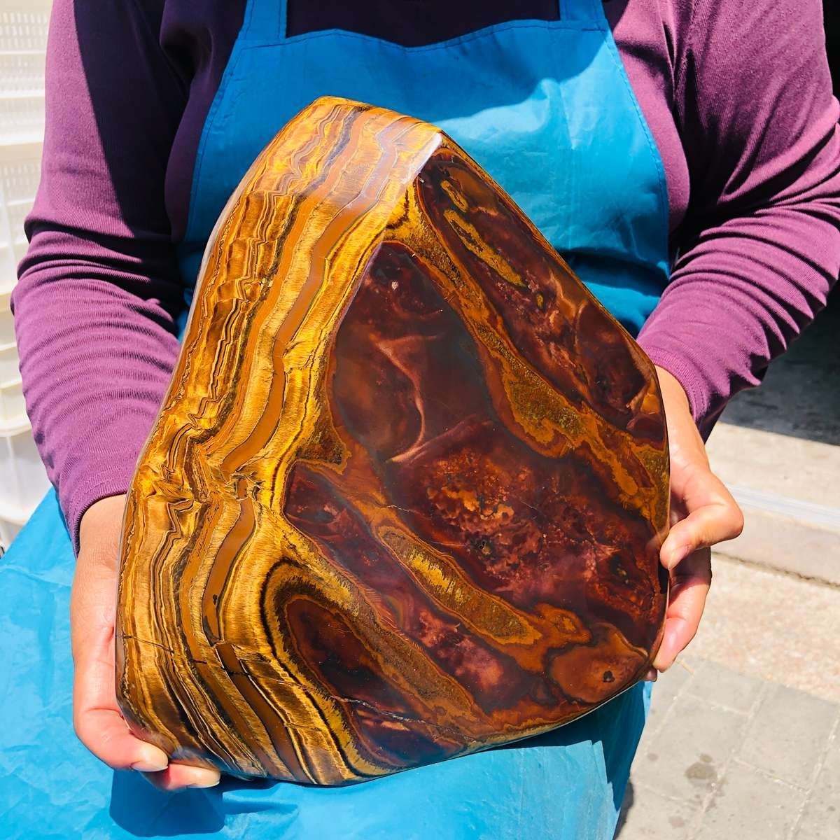16.74LB Natural Tiger Eye Free Form Stone Reiki Healing crystal Mineral Specimen