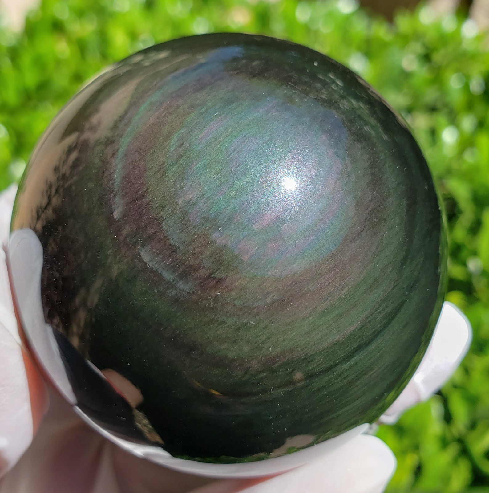2.45″ Rainbow Obsidian Crystal Sphere Orb Ball, 300g or 10.6 oz