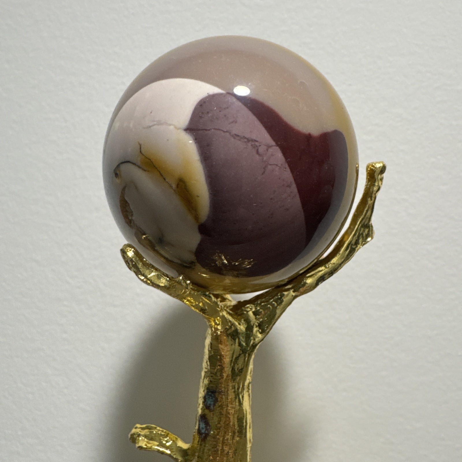 Mookaite Crystal Sphere On Metal Stand 317 Grams 63 mm