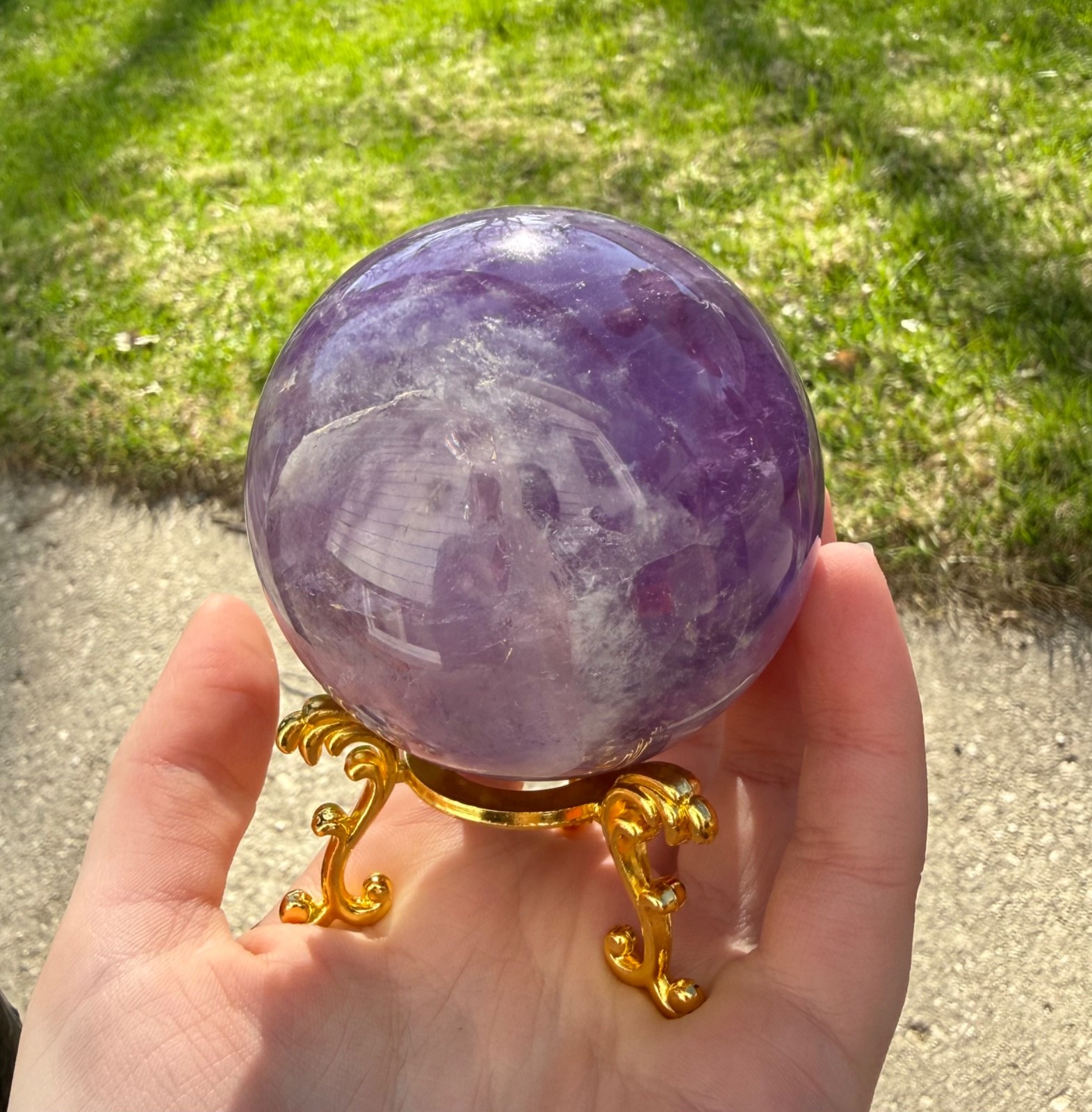 Amethyst Crystal Sphere with Stand