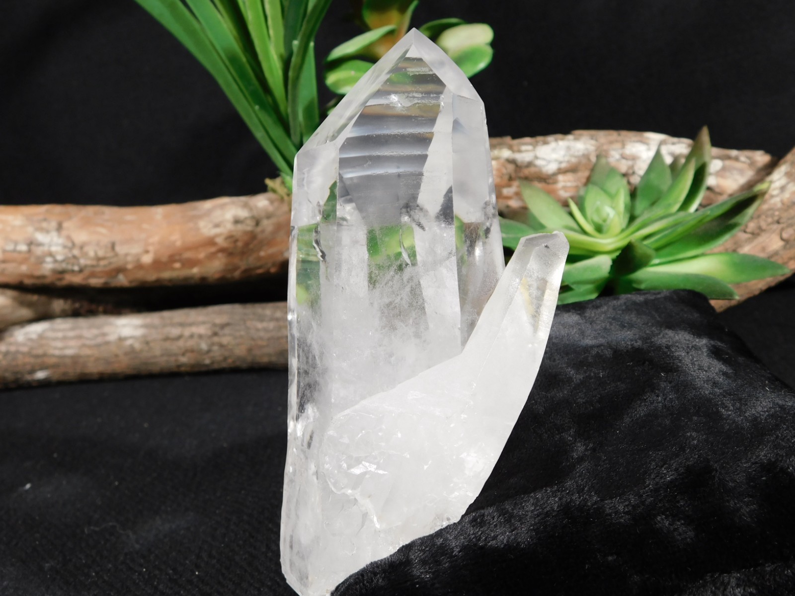 Larger! Translucent LEMURIAN Quartz Crystal TWIN From Brazil 335gr