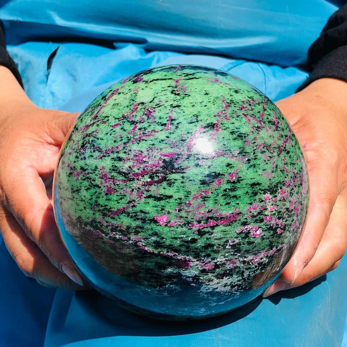 6.75 LB Large Natural Ruby Zoisite Sphere Crystal Healing Stone Specimen 5155