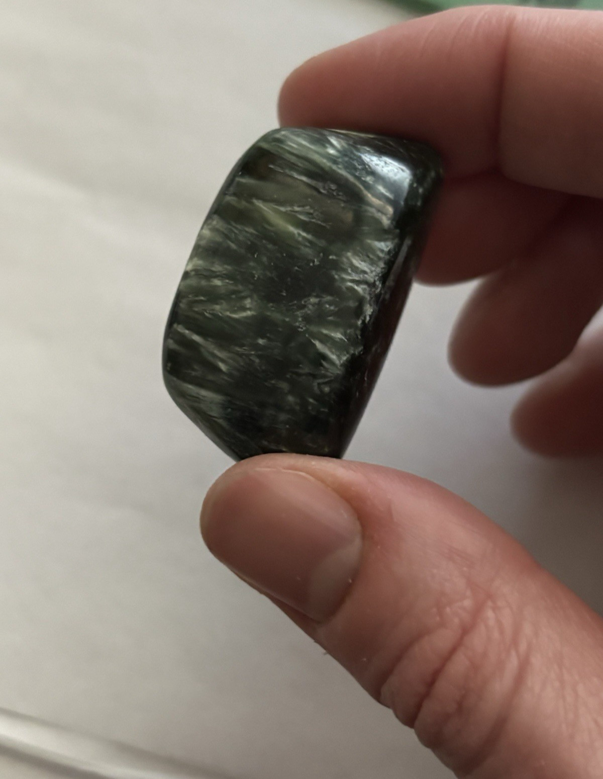 Seraphinite Polished Stone from Siberia 24 grams A Grade Material
