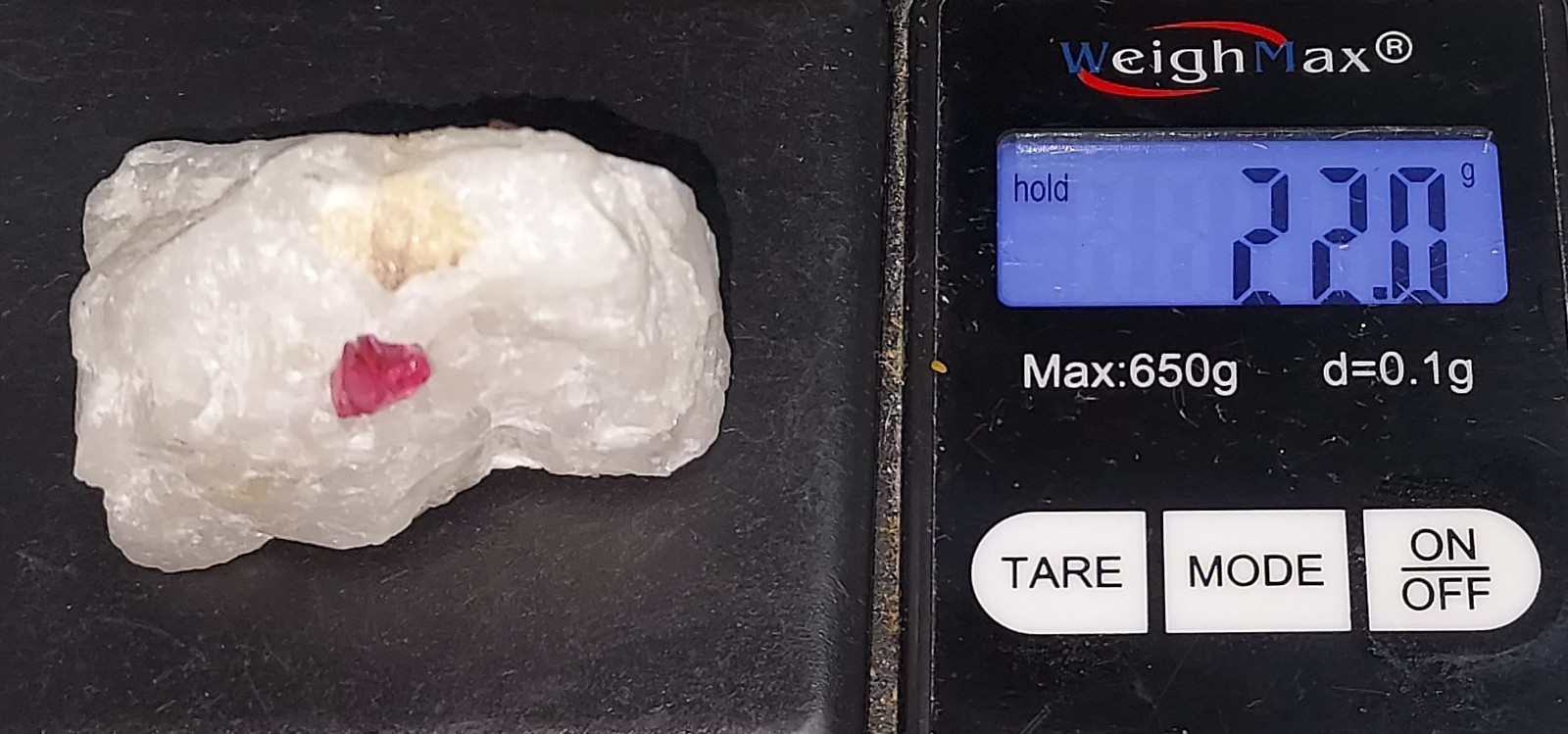Red Pink Spinel Crystals In White Marble Graceful Mineral Display 22 Grams