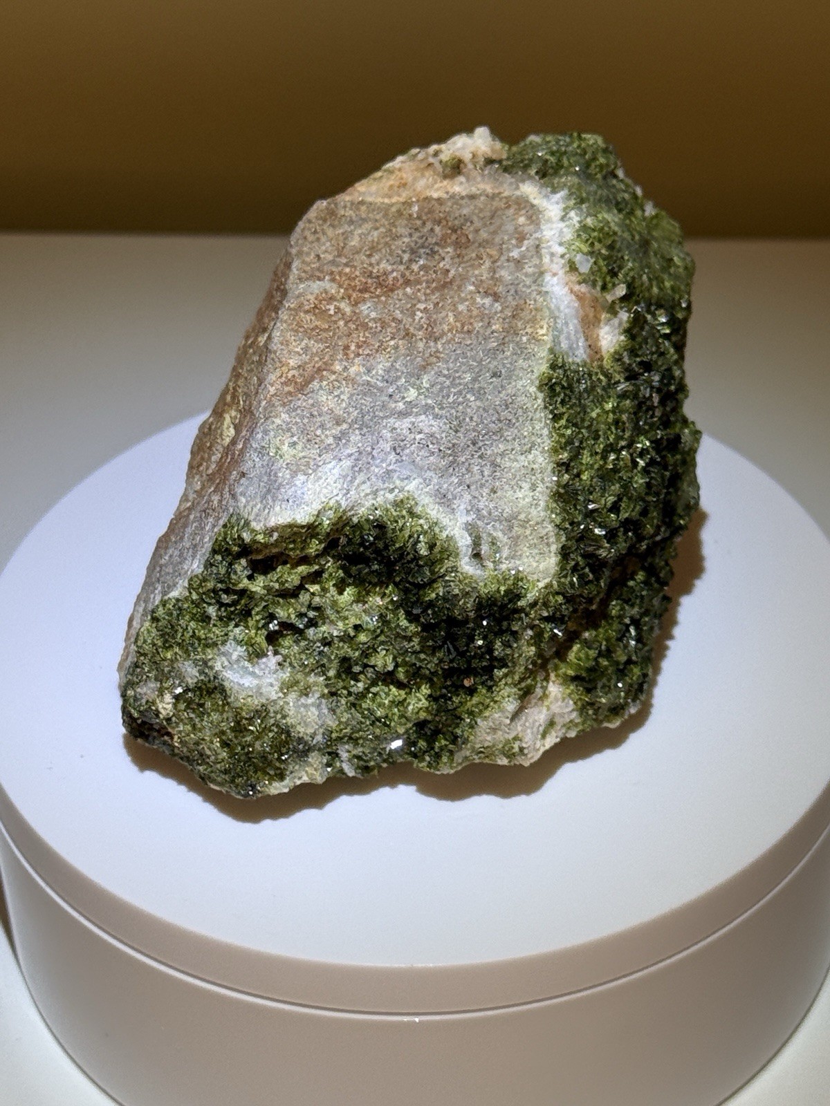 STRIKING Epidote on Matrix Crystal Mineral Specimen – Imilchil, Morocco