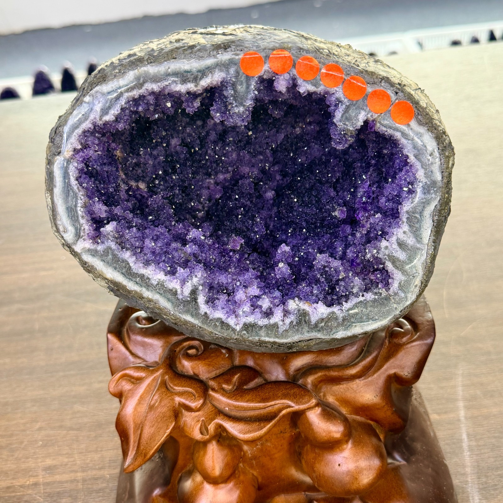 11.22lb Natural Amethyst Treasure Basin Quartz Geode Cluster Healing Decoration