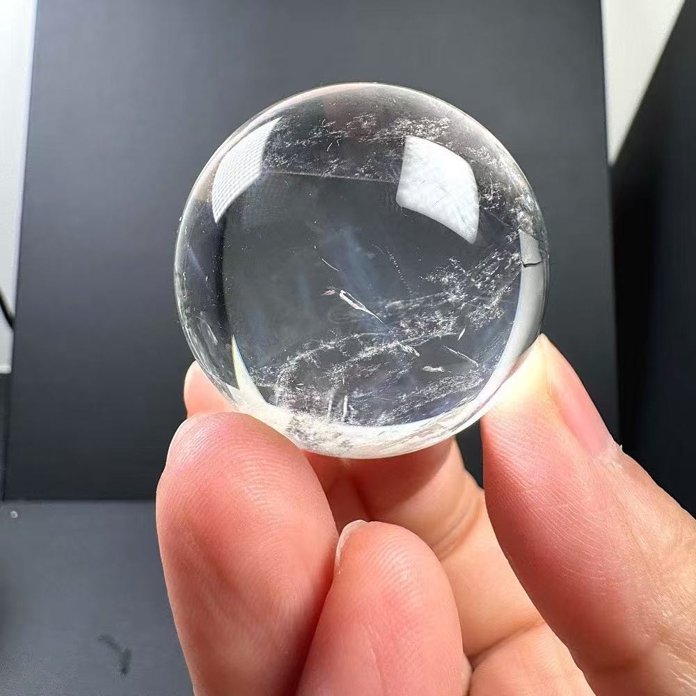 38mm Natural clear crystal Sphere Blue needle Quartz ball Healing Reiki energy