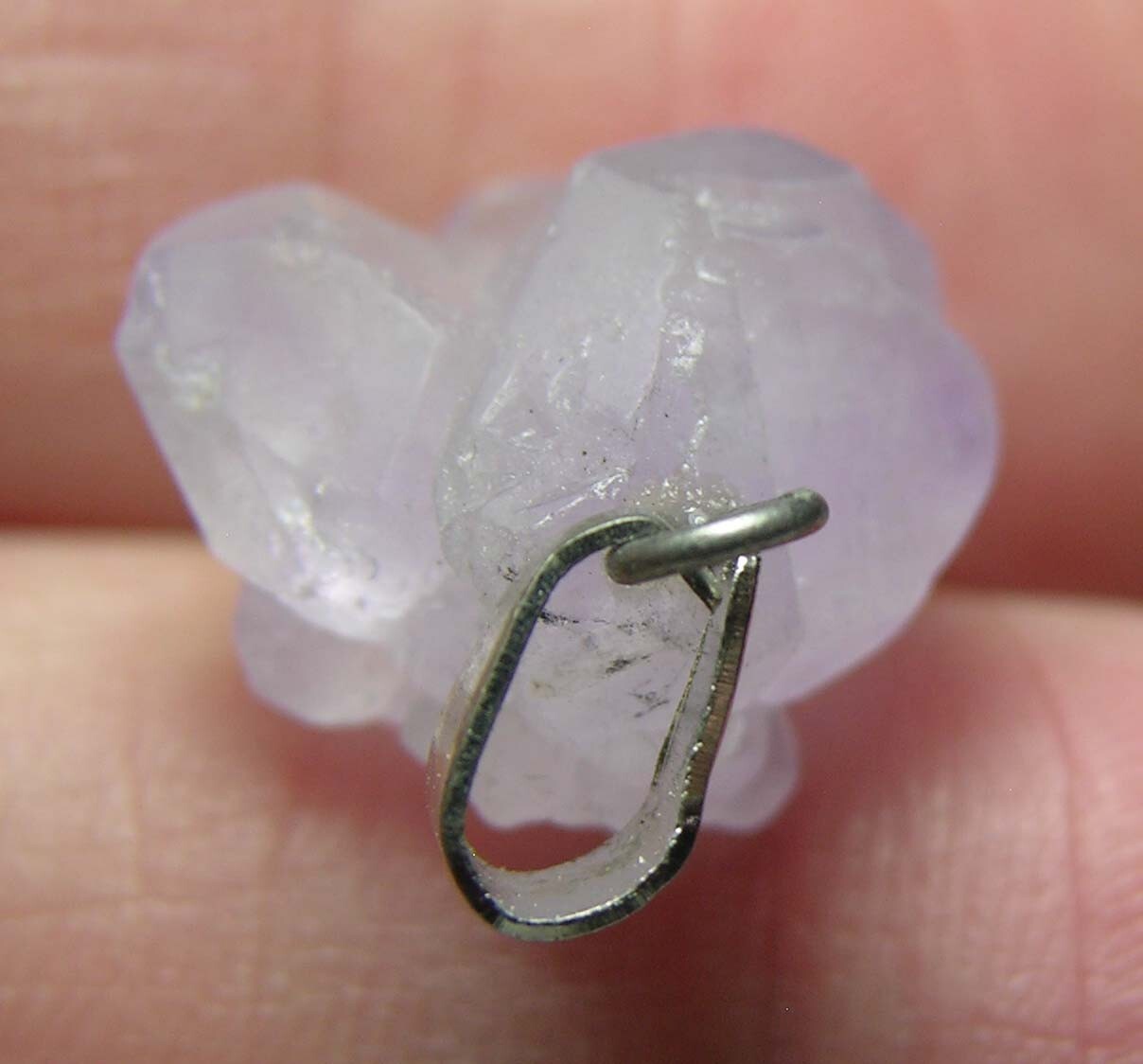 #41 Raw Rough 12.10ct 100% Natural Amethyst Crystal Point Pendant 2.40g 16.00mm
