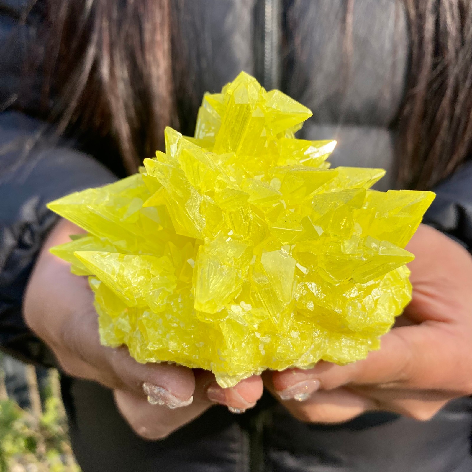 300G Rare Natural yellow sulfur crystal quartz crystal mineral specimen