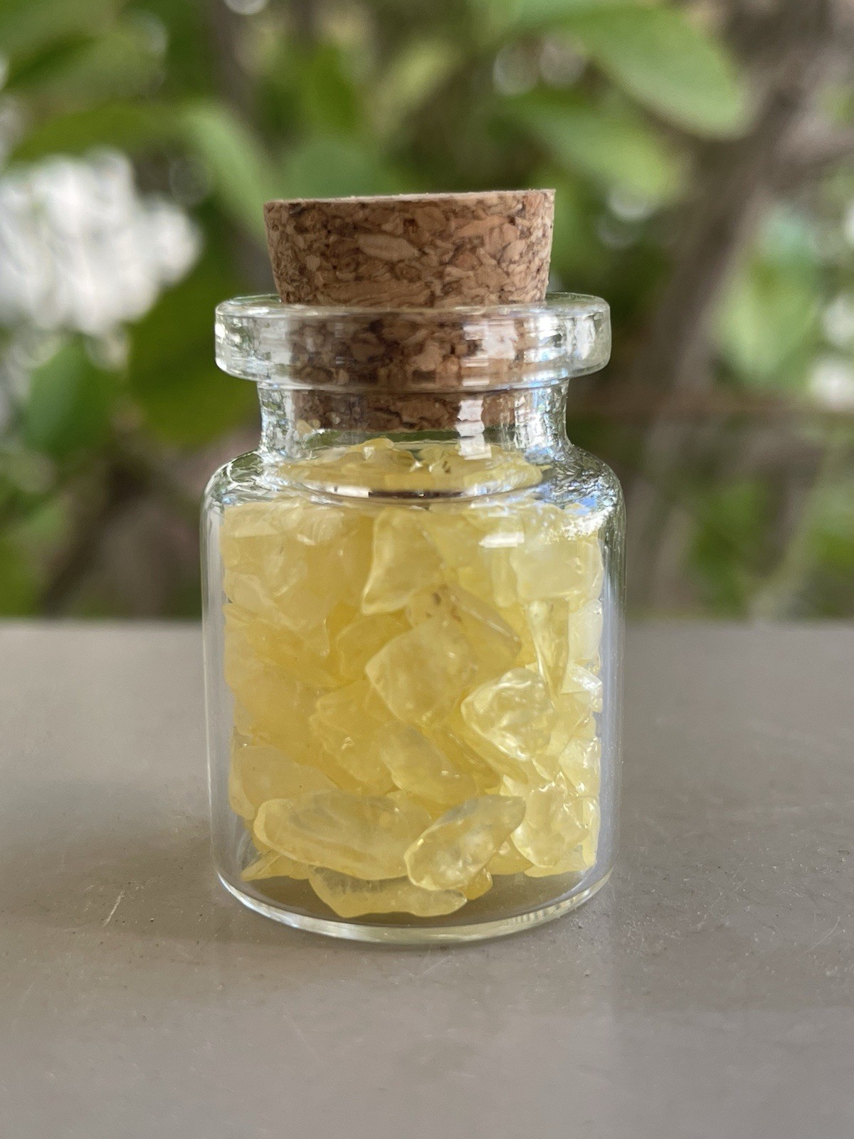 Citrine Crystal/Gemstone Chips in Mini Wish Bottle 16G 1 1/2″ x 1″
