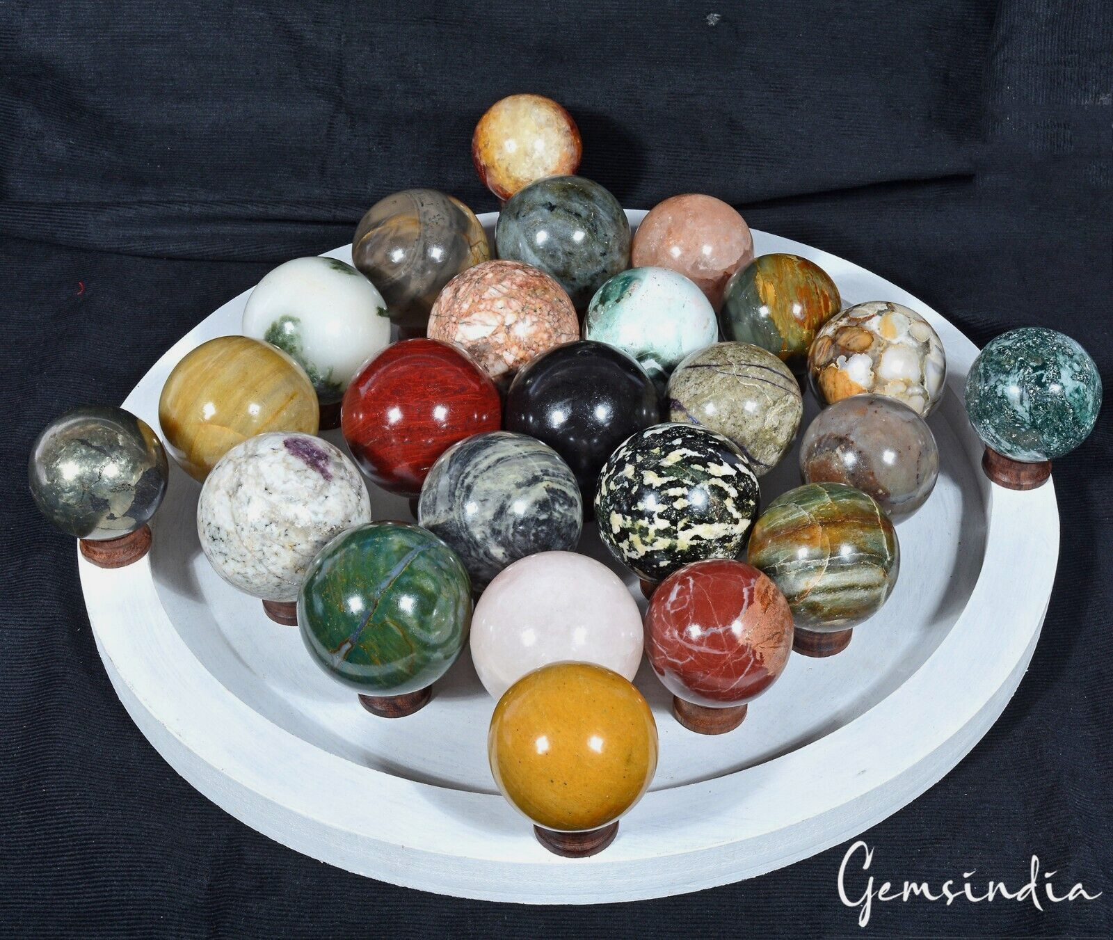 6.4 Kg/24 Pcs Natural Untreated Bi Color Multi Gems Huge Sphere Wholesale Lot