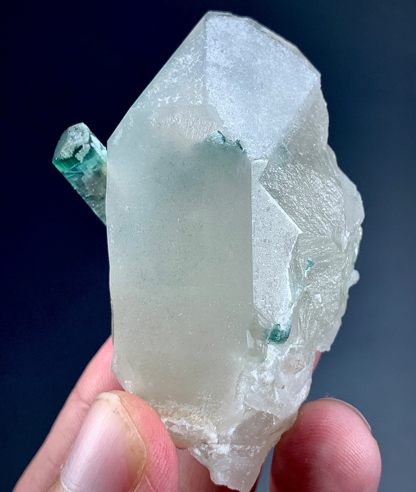 448 CTs Natural Tourmaline Crystal Embedded in Quartz specimen from Afghanistan