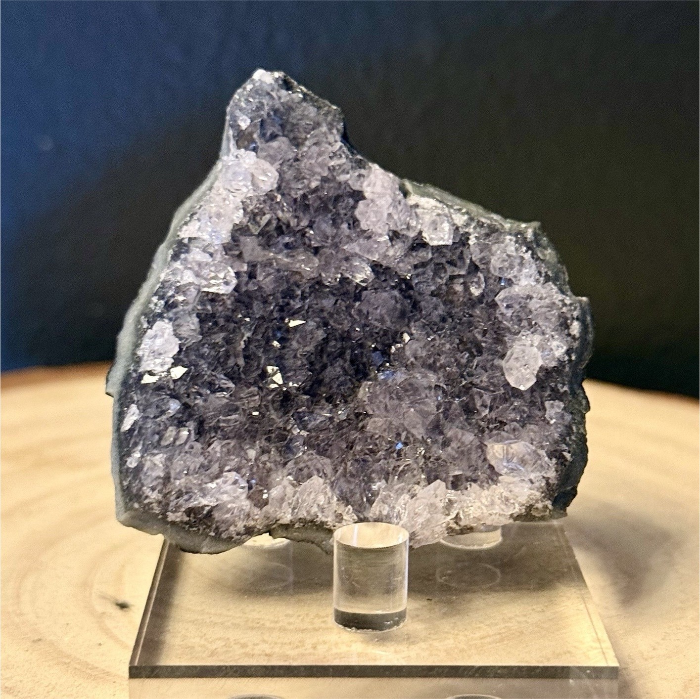 Purple Amethyst Crystal Cluster Geode Display Specimen