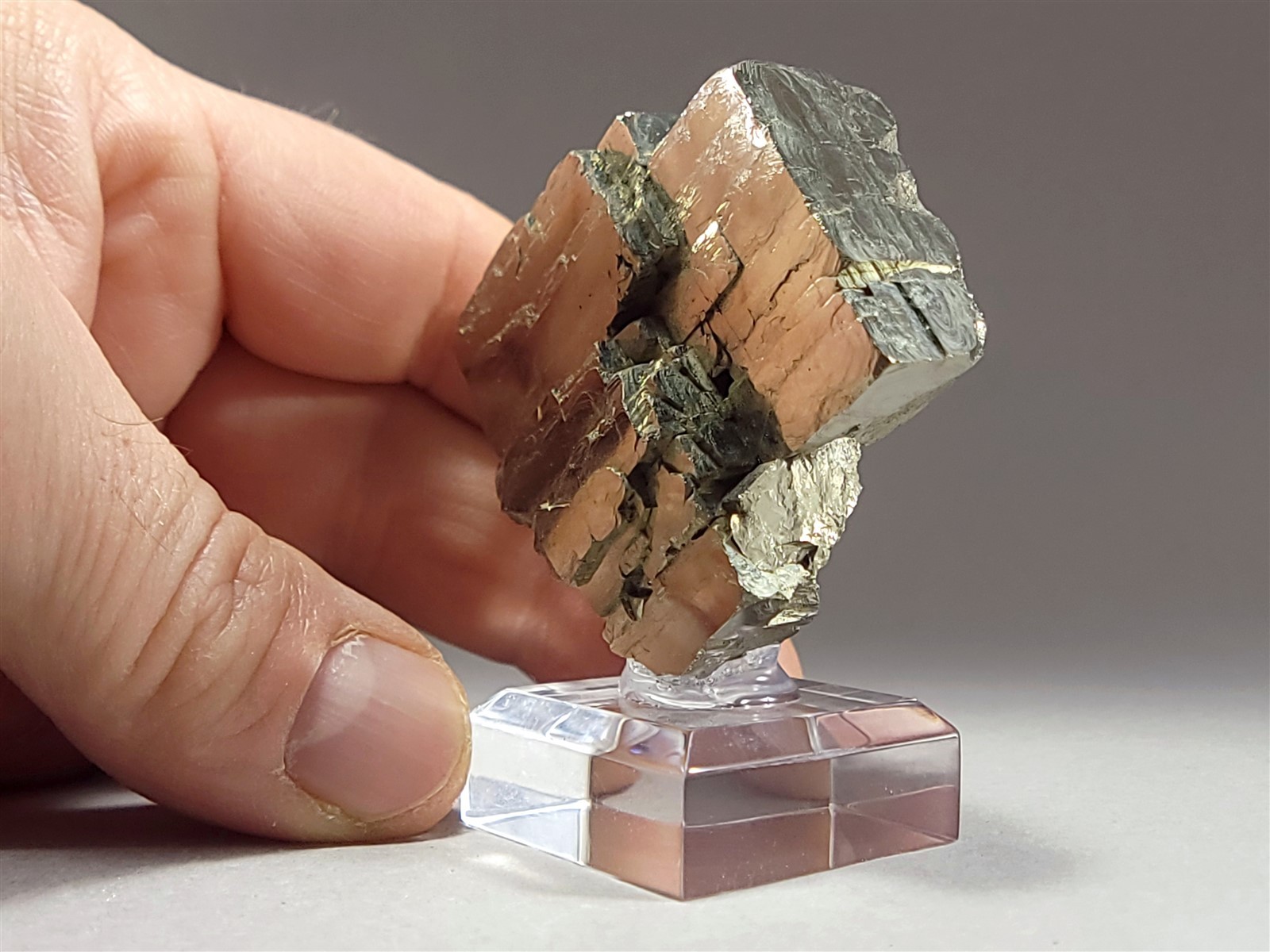Brilliant Peruvian Pyrite Crystal with Growth Hillocks