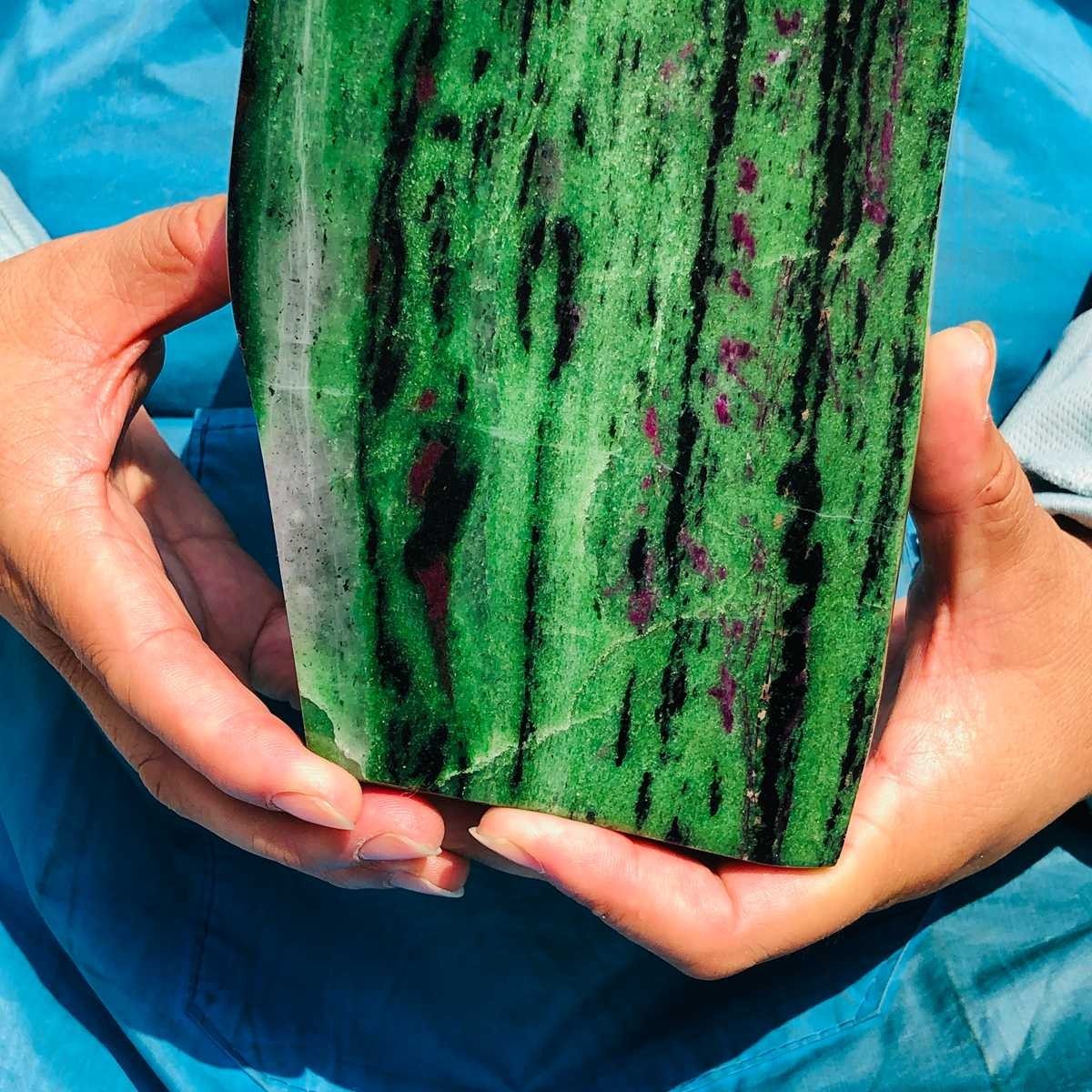 6.75LB Natural Red & green treasure Ruby Crystal Mineral Specimen Heals 1872