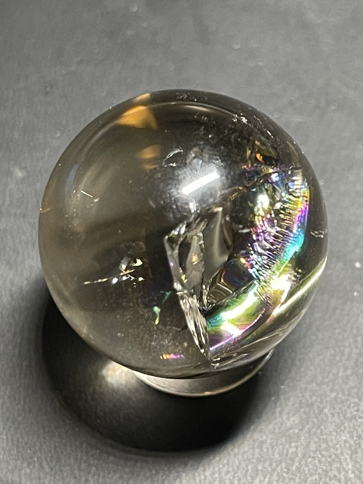Smoky Quartz Mini Sphere Orb Ball Marble 25.4mm, 22g
