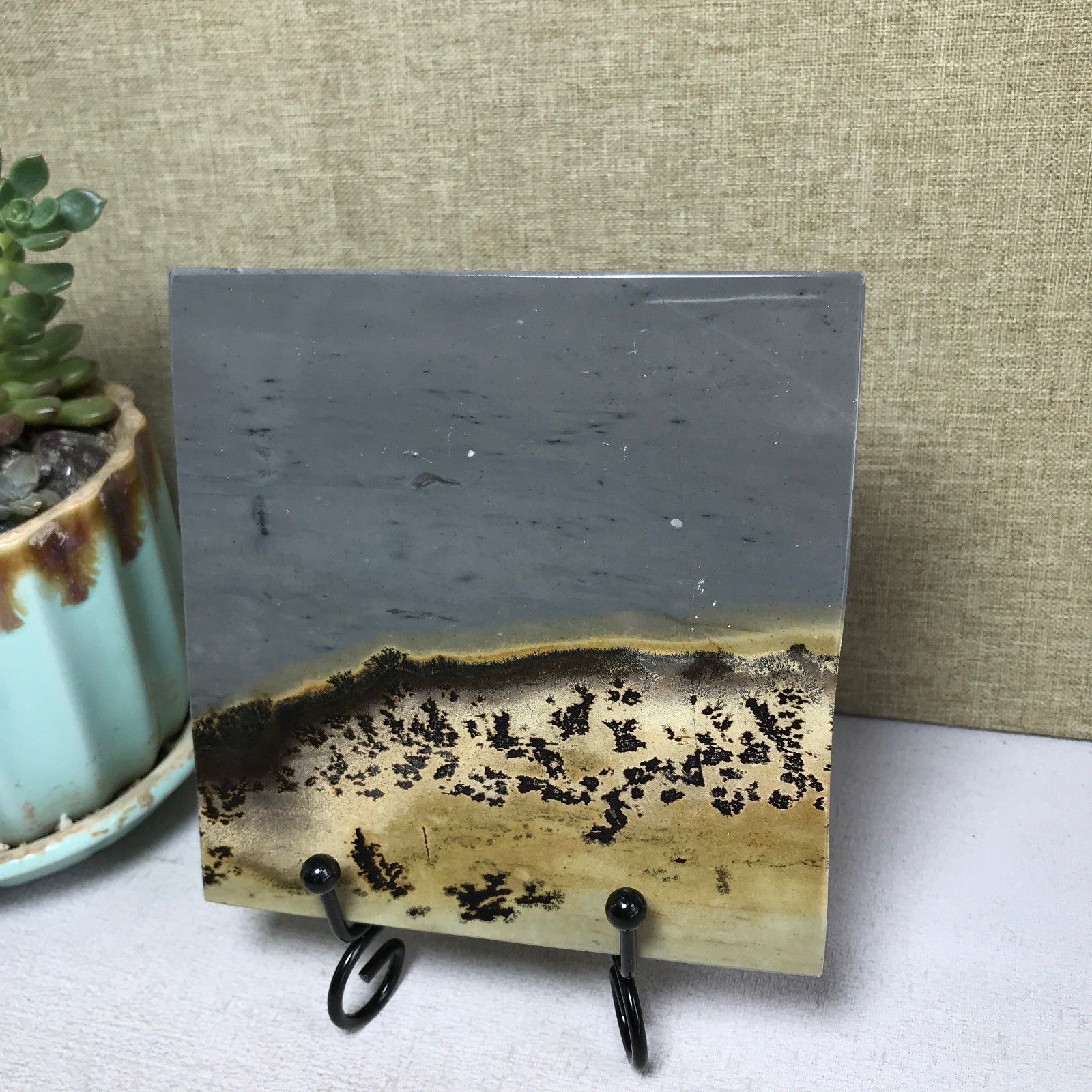 Natural Chinese painting stone crystal ornaments for home decoration 202g A5361