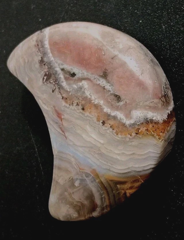 Crazy Lace Agate “Moon” Bands Palmstone Cab Arts Crafts 1-5/16″ Wide 1/4″ Thick