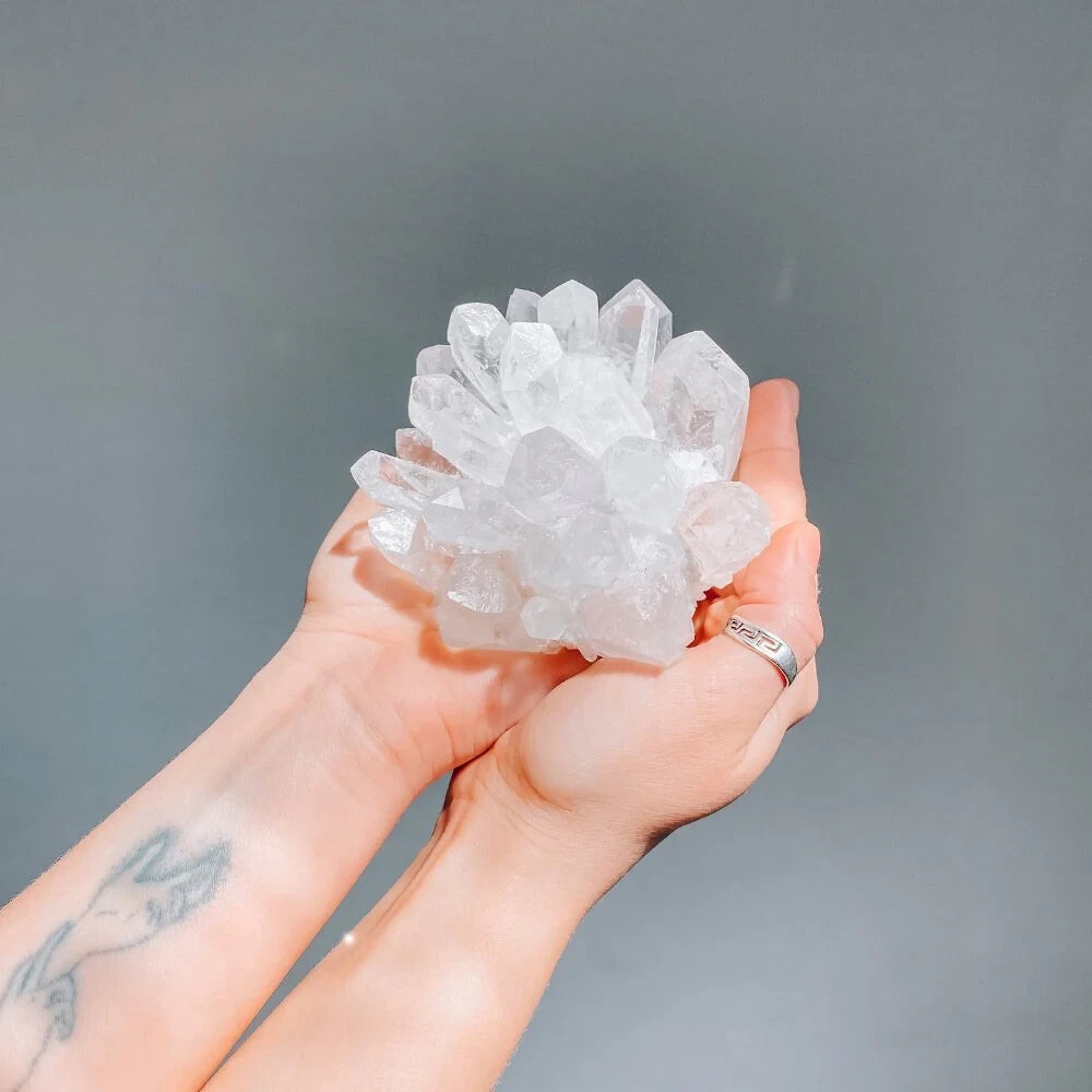310g+ Raw Clear Quartz Phantom Cluster Titanium Geode Quartz Crystal Specimens