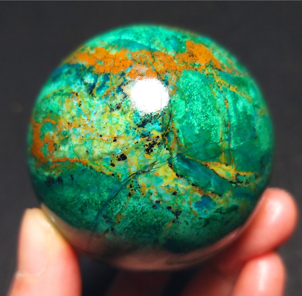 RARE 173.3G Natural Malachite Turquoise Blue Copper Ore Symbiotic Ball QQ206
